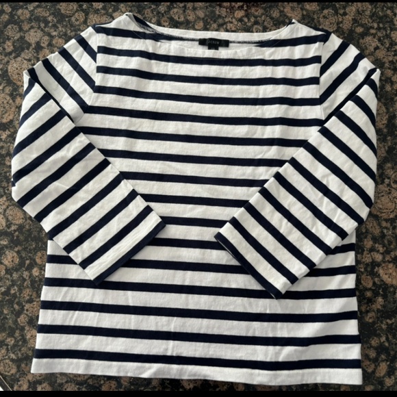 2024 J.Crew Oversized Navy Nautical striped jumper - Picture 2 of 5